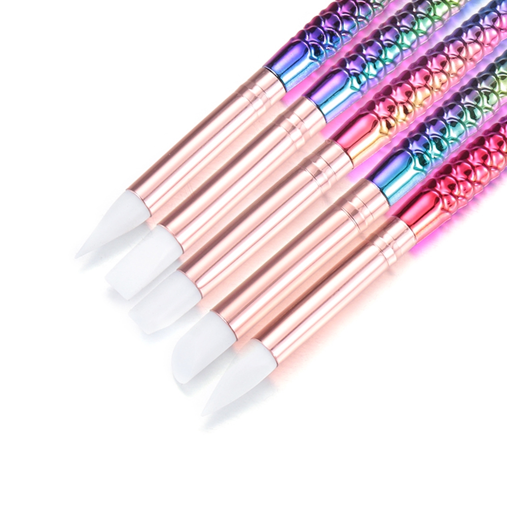 Bút vẽ khắc đính đá trang trí móng nghệ thuật hai đầu silicon tiện dụng