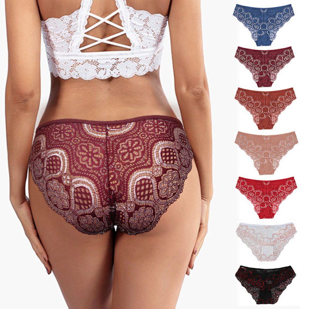 Quần Lót Ren Hoa Lưng Thấp Thiết Kế Nâng Mông Quyến Rũ