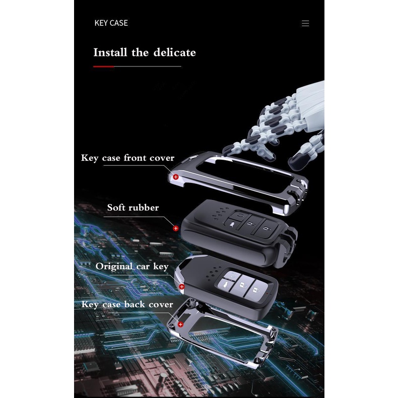 Vỏ bảo vệ chìa khóa cao cấp cho xe hơi Honda Civic crv Binzhi xrv Lingpai Yingshipai Hao Ying