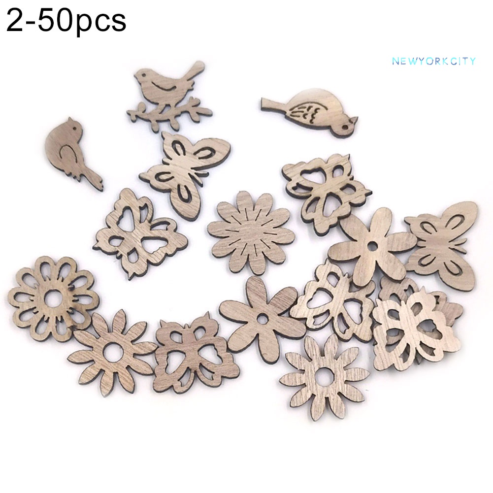 Set 50 Phụ Kiện Trang Trí Giáng Sinh Bằng Gỗ