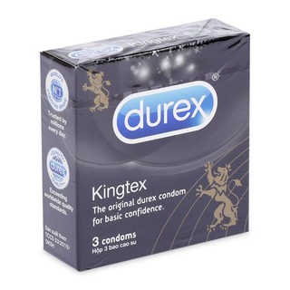 Hộp 3 chiếc bao cao su durex kingtex kích cỡ nhỏ ôm khít hơn