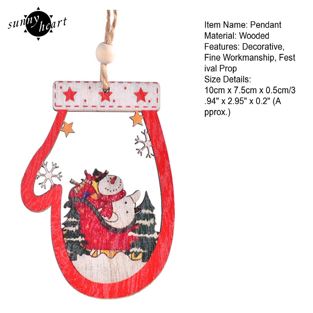 Sunnyheart Móc Treo Trang Trí Giáng Sinh Hình Ông Già Noel / Người Tuyết / Găng Tay Chống