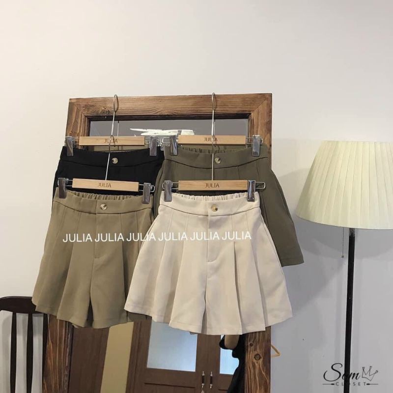 Quần sooc giả váy chun sau hàng QC