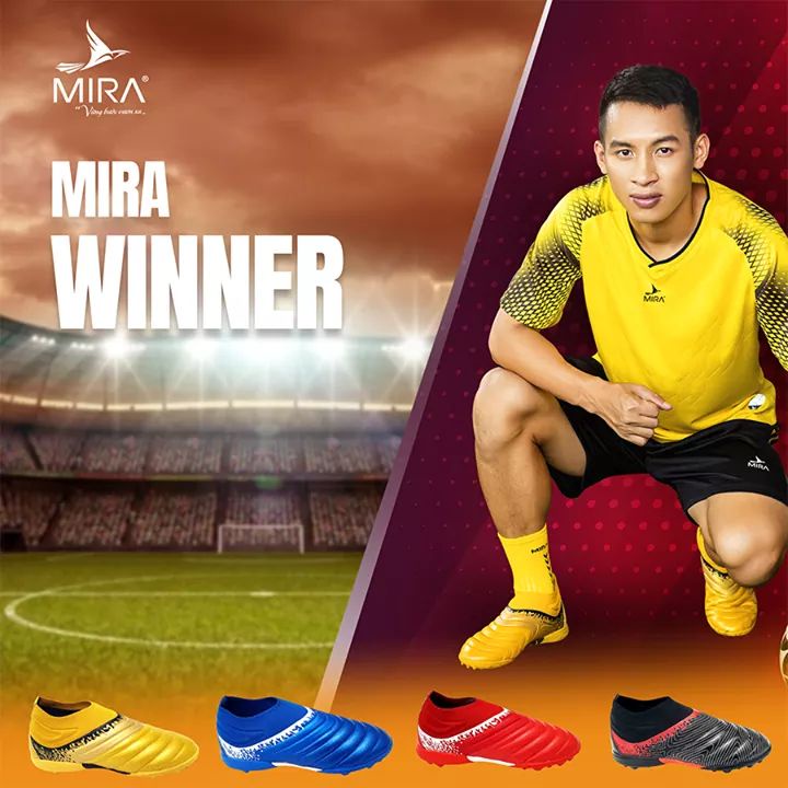 Giày đá bóng cao cấp MiRa Winner không dây - Khâu full giày - Hàng Việt Nam