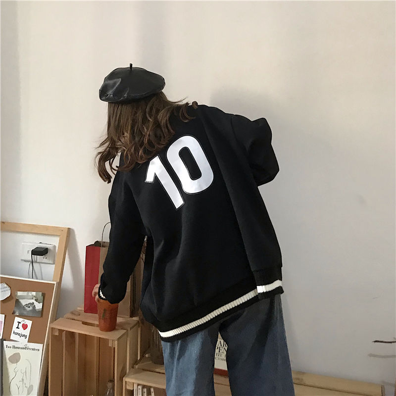 Áo Sweater Cổ Cao Dáng Rộng Phối Nhung Dày Kiểu Hàn Quốc Cá Tính | BigBuy360 - bigbuy360.vn