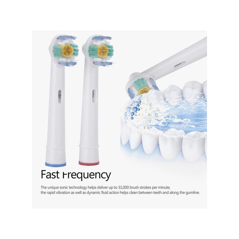 Cho máy Oral B, EB-18A Pro White 3D set (4 chiếc/vỉ), Bộ 4 đầu bàn chải đánh răng điện Minh House