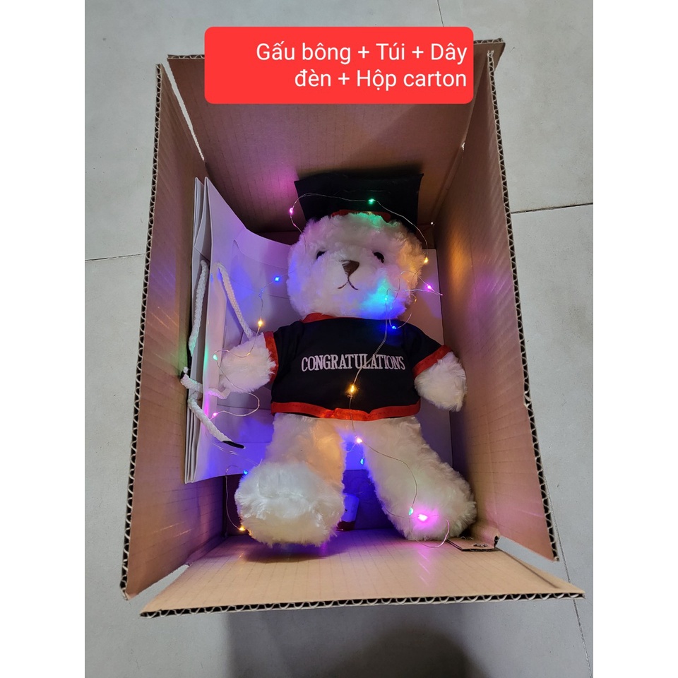 Quà tặng tốt nghiệp, gấu bông cử nhân ,nhận in,thêu logo,tên theo yêu cầu ( nhận ghi chữ nổi không phai)