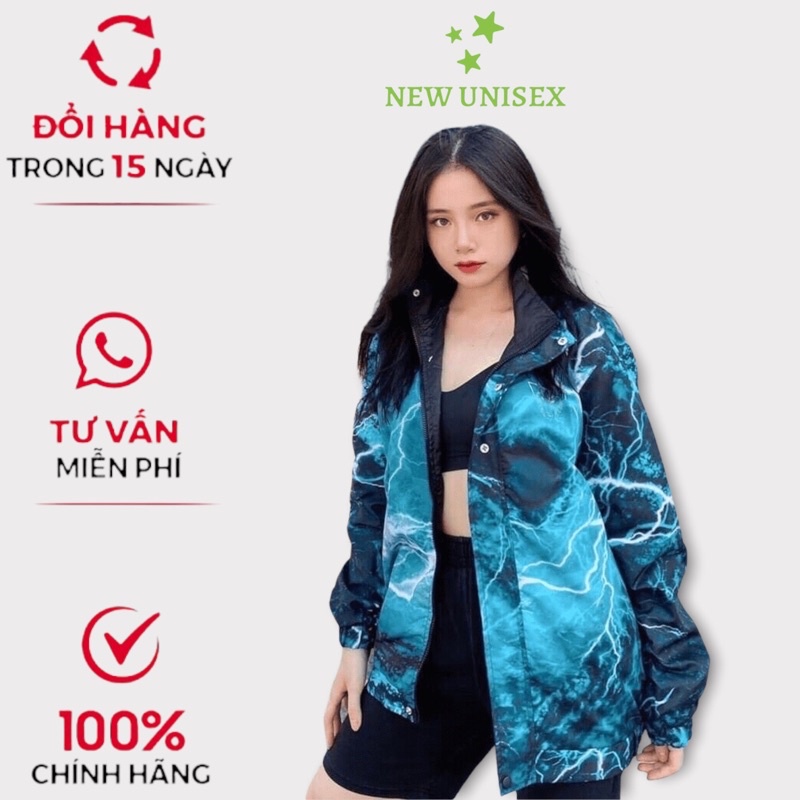Áo Khoác Dù 2 lớp - ÁO khoác bomber Unssiex nam/nữ loang phản quang cổ bẻ - áo khoác gió nam nữ Tp [NewUnisex]