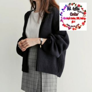 Áo len cadigan dáng ngắn sẵn Đen và xanh hagauorder hagauorder
