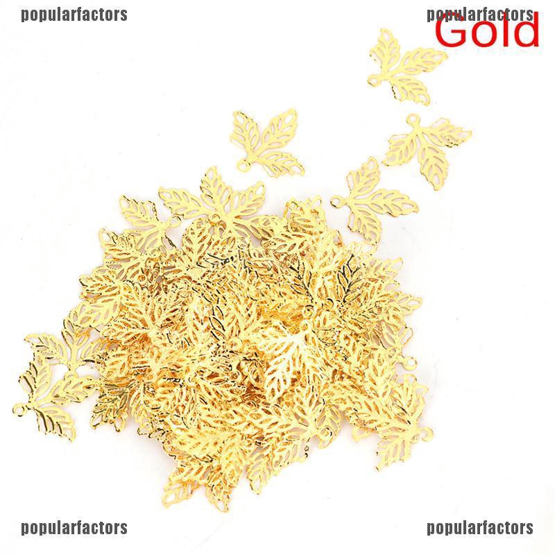 Bộ 100 Chiếc Lá Kim Loại Làm Trang Sức
