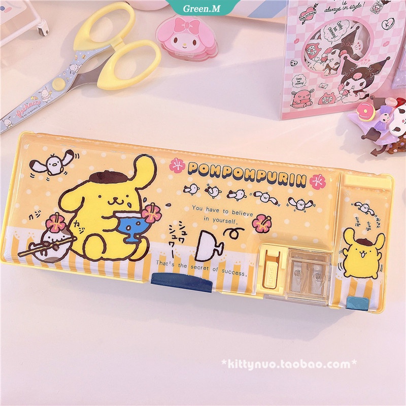 Sanrio Hộp Đựng Bút Hai Ngăn Họa Tiết Kuromi Nhồi Bông Dễ Thương Dùng Làm Quà Tặng Cho Bé Gái