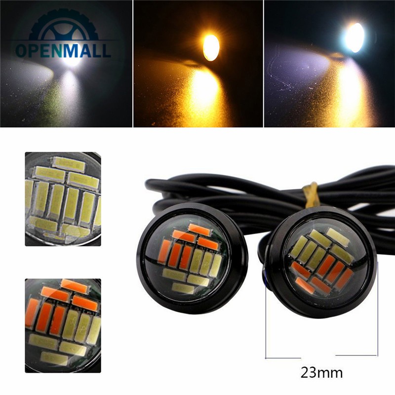 Set 2 đèn LED mắt đại bàng 12SMD cho xe ô tô