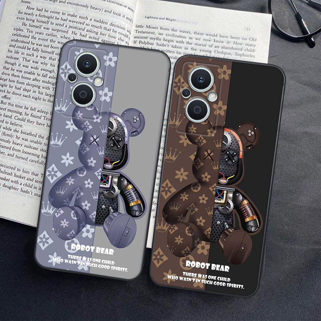 Ốp lưng Oppo RENO 7Z 5G/ RENO 8Z 5G  - ỐP BẢO VỆ CAMERA in hình Gấu nâu - hồng, Gấu Be@rick  cực CUTE, DỄ THƯƠNG