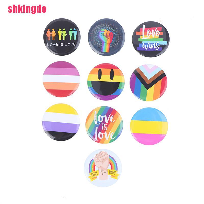 Ghim Cài Áo Hình Trái Tim / Chữ Yeh / Cầu Vồng / Lgbt Thời Trang