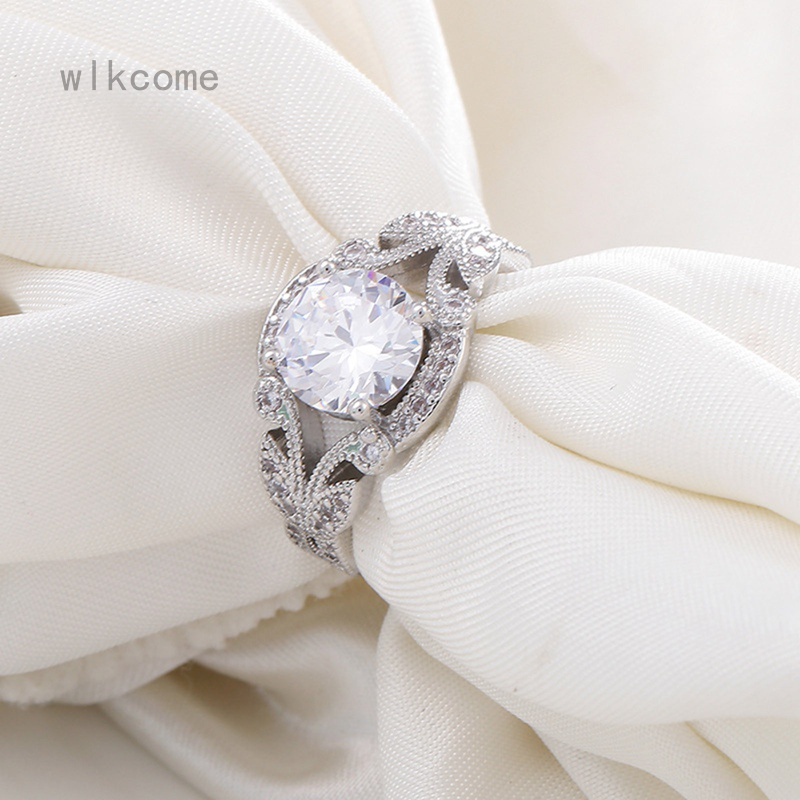 Ring Luxury Exquisite 18K White Gold Fashion Women's Vintage Leaf Moissanite White Diamond Ring Bridal Wedding 925 Sterling Silver Rings