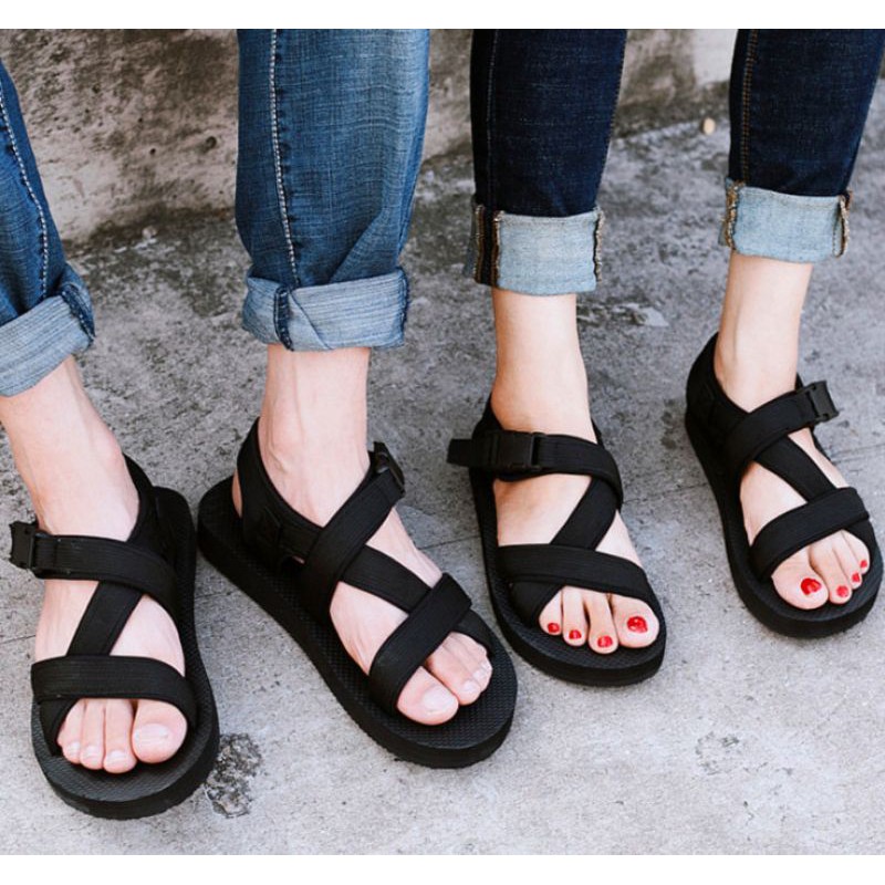 Giày sandal nam nữ quai hậu dây chéo thời trang