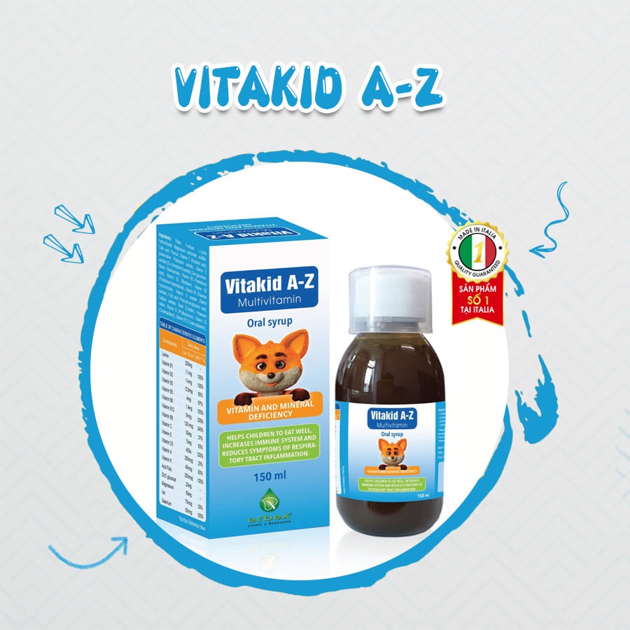 Vitamin tổng hợp Vitakid A-Z Multivitamin Bổ sung các vitamin và khoáng chất Giúp bồi bổ sức khỏe tăng cường thể lực