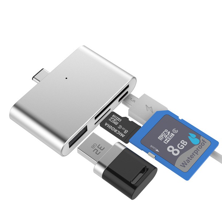 Đầu Đọc Thẻ Nhớ Type C, Vỏ Nhôm 3 Trong 1  Dùng Đọc Thẻ SD TF USB 3.0 OTG Suitable for MacBook Matebook Mobile Phones | BigBuy360 - bigbuy360.vn