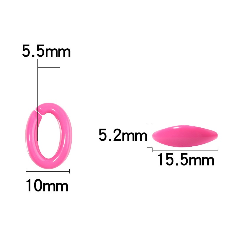 Set 50 Khóa Nhựa Trong Suốt Hình Oval Nhiều Màu Cho Túi Xách Nữ