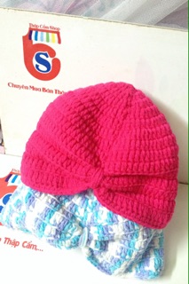 Nón len turban cho bé