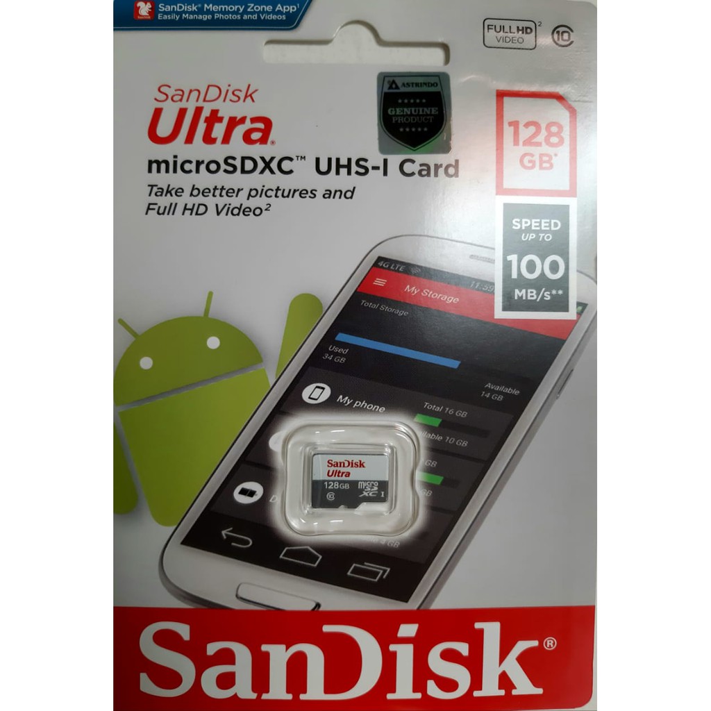 Thẻ nhớ Sandisk Ultra Micro SD 32GB 64GB 128GB 100Mbps CLASS 10 SDHC SDXC