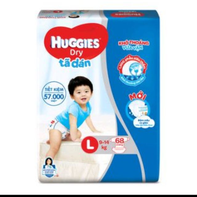 Tã dán huggies L68