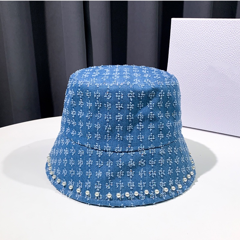 Cái Mũ  Rưởi Mũ Bucket Denim Màu Trơn Trẻ Trung Hợp Thời Trang Bỏ lỡ