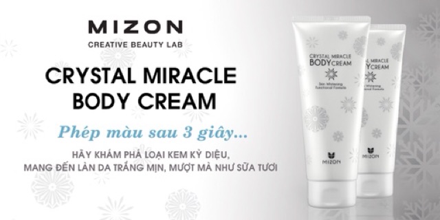 [Chính Hãng] Kem dưỡng trắng da toàn thân Mizon Crystal Miracle Body Cream 200ml