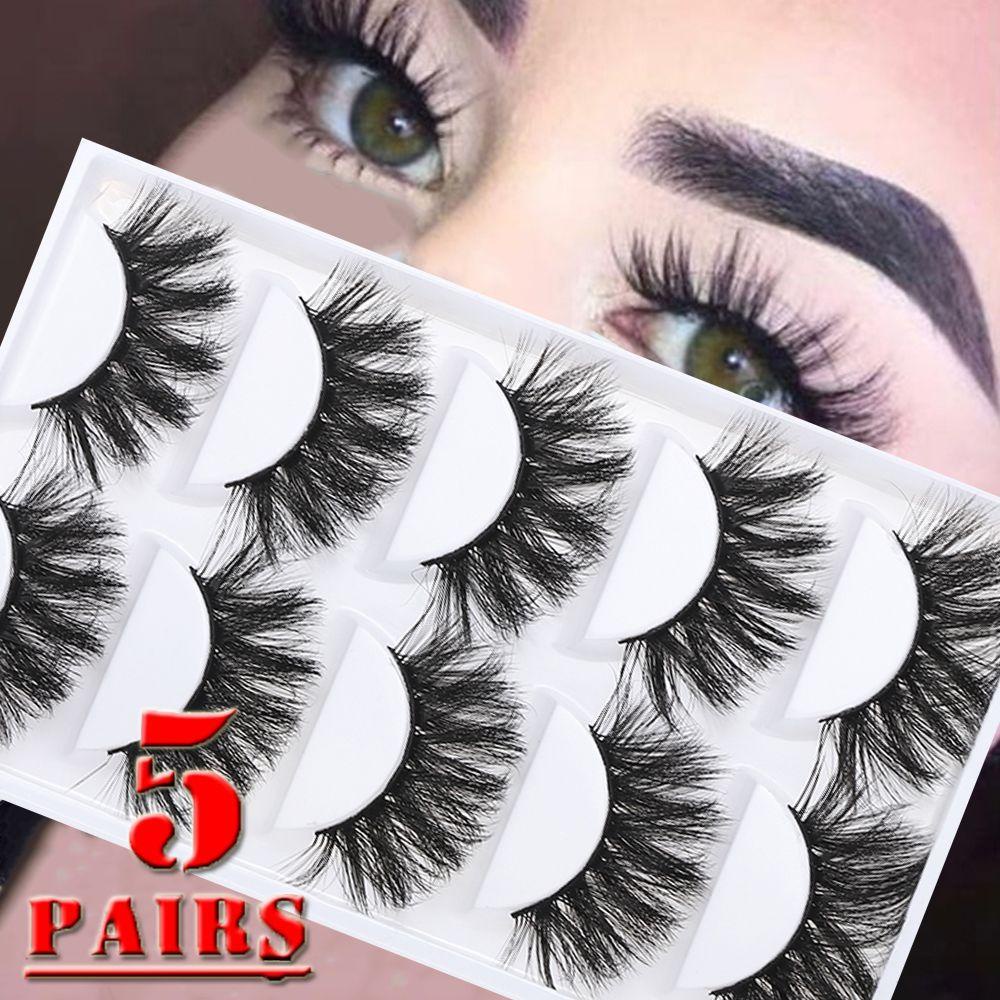 Set 5 Cặp Lông Mi Giả 4D Dài Tự Nhiên Trang Điểm Cho Nữ