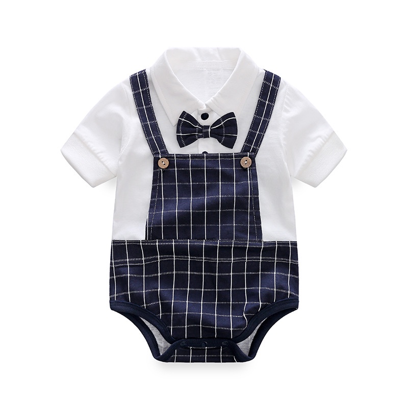 Bodysuit bé trai, body chip liền quần cho bé sơ sinh kiểu dáng công tử từ 4-8kg Easy Baby (SR-940)