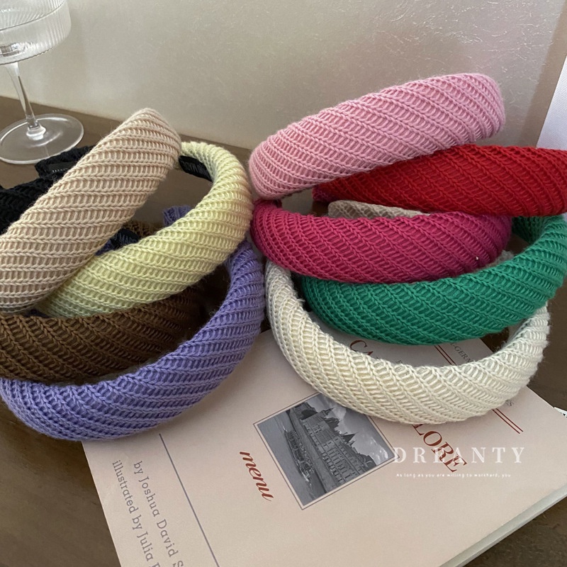 Băng Đô Len Màu Kẹo Ngọt Thời Trang Hàn Quốc Đơn Giản Dễ Phối Đồ