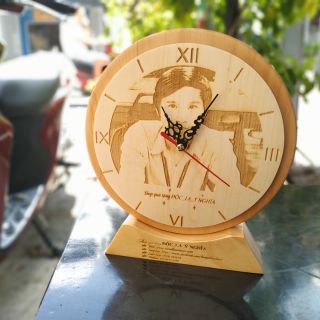 Tranh gỗ đồng hồ