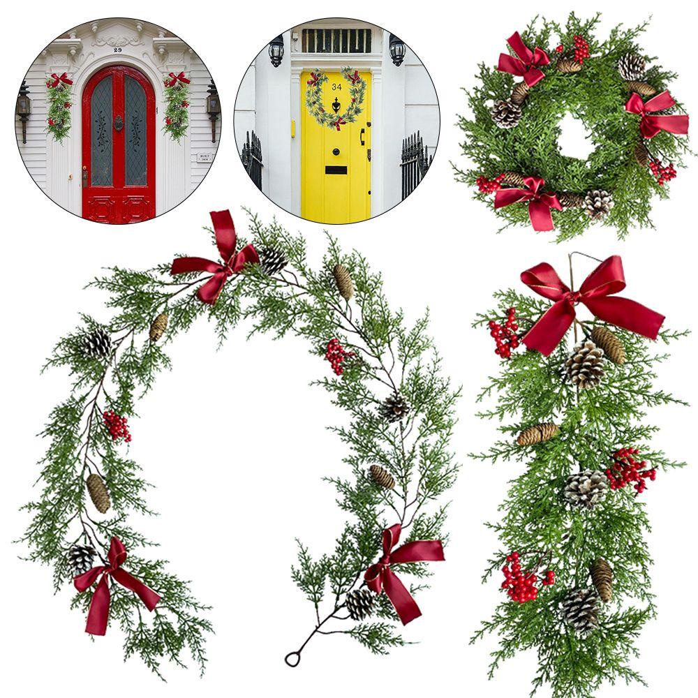 Dây Lá Bạch Đàn Nhân Tạo Màu Đỏ Dùng Trang Trí Tiệc Cưới / Giáng Sinh