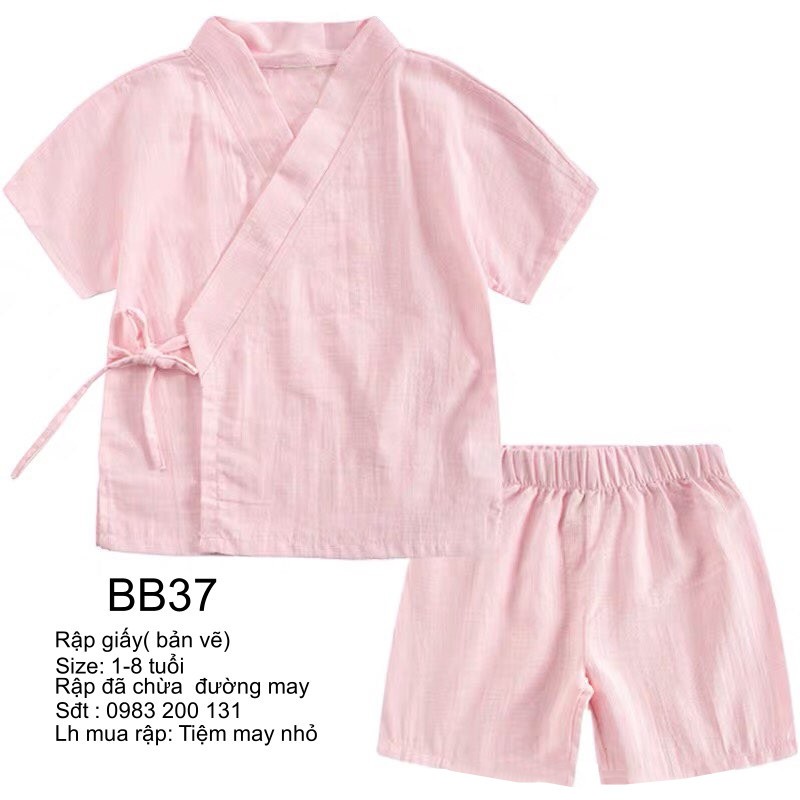 BB37_Fullsize rập giấy may bộ yukata (8 size)