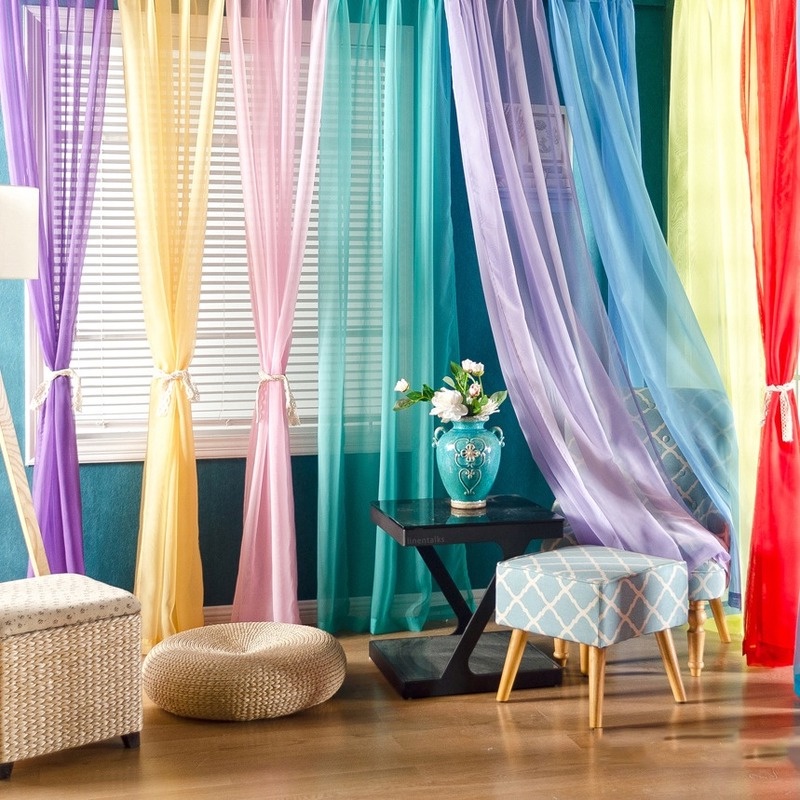 Rèm cửa sổ Vải Tuyn Trong Suốt 1*2m Nhiều Màu Hiện Đại Chất Lượng Cao