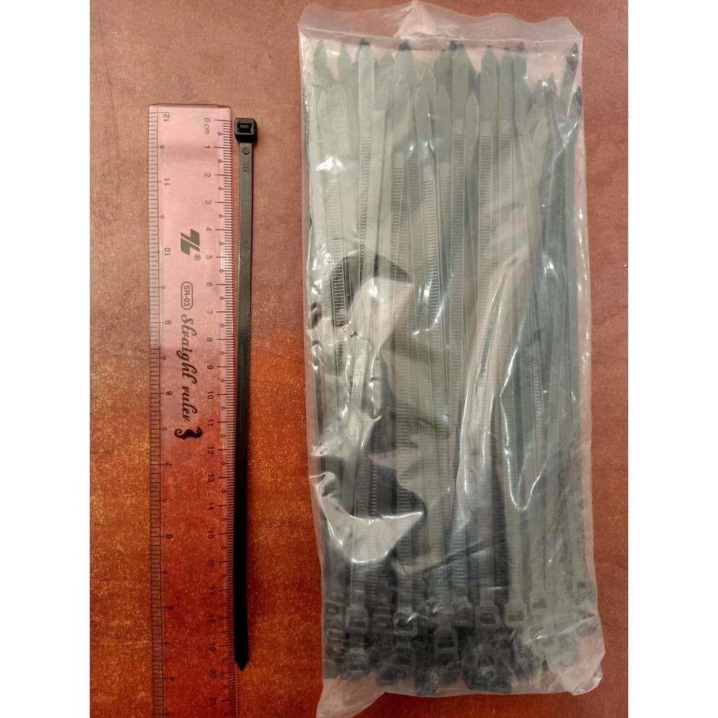 Túi 100 dây thít, dây rút, lạt nhựa 5mm x 250mm