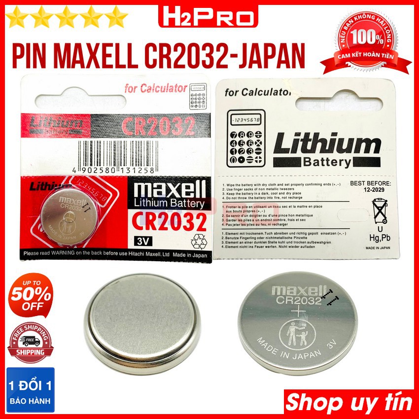 Pin cúc áo Maxell CR2025-CR2032 3V Japan H2Pro Lithium cao cấp dung lượng cao(1 viên),Pin Maxell CR2025-CR2032 hàng Nhật