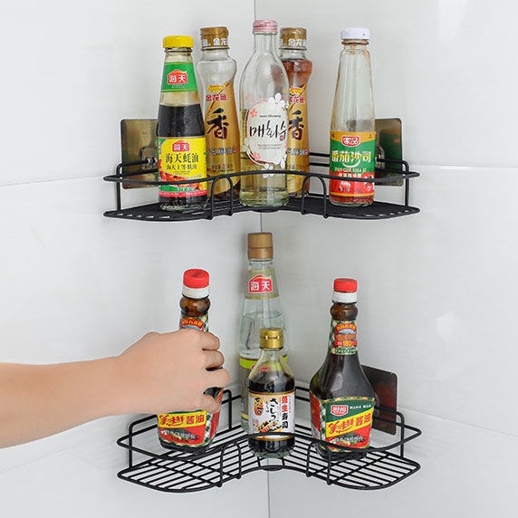 Kệ Góc Để Đồ Nhà Bếp Oenon Không Gỉ Dán Tường Tiện Lợi OENEN