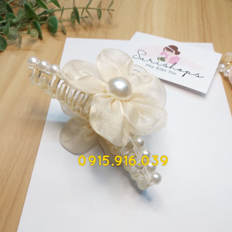 Kẹp Tóc Hoa Đính Hạt Châu, Kẹp gấp tóc