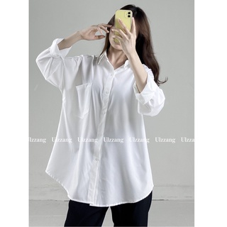 (Ảnh thật) Áo sơ mi voan/lụa trắng không nhăn oversize