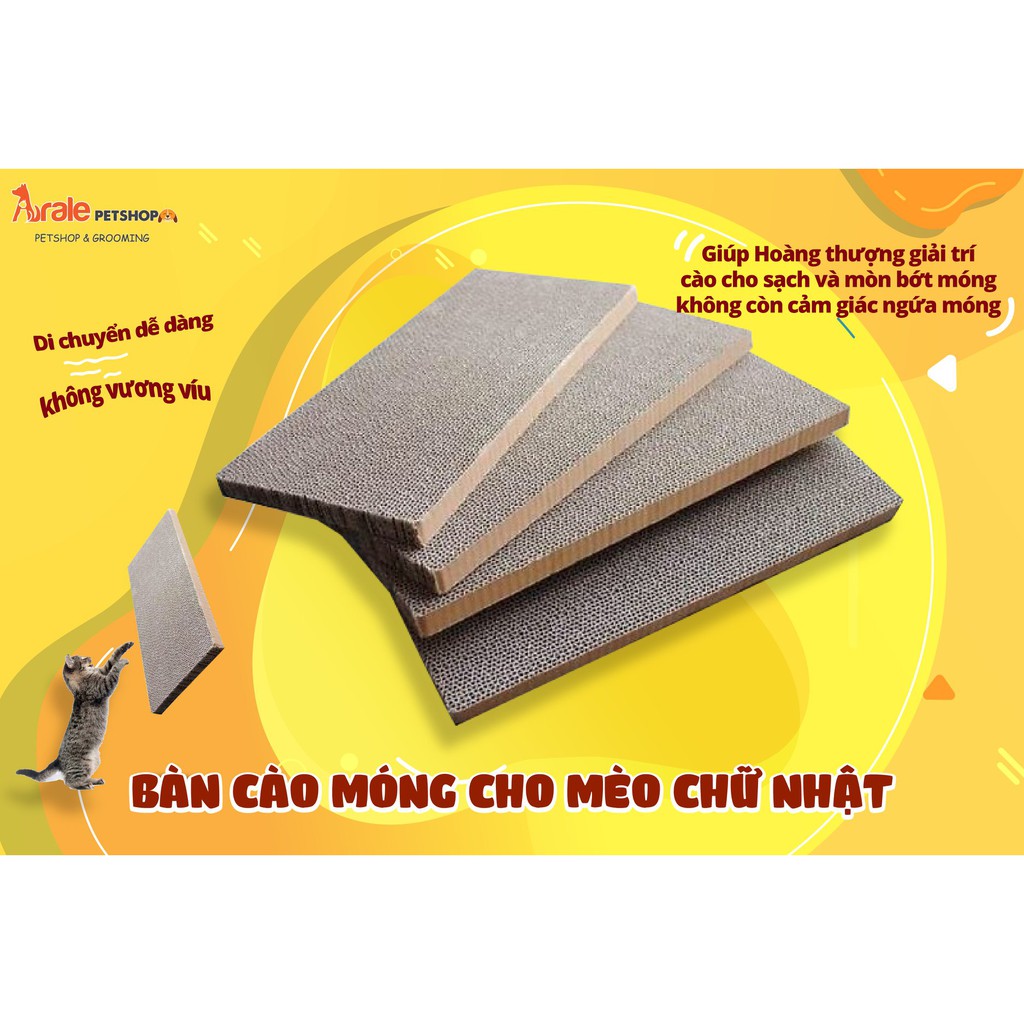 BÀN CÀO MÓNG CHO MÈO CHỮ NHẬT LƯỢN SÓNG