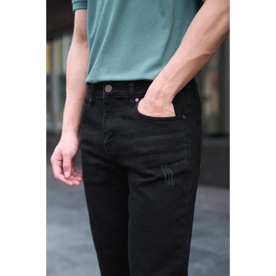 Quần Jean Nam, Quần Bò Nam Ống Suông Xước Nhẹ Co Giãn 4 Chiều Thương Hiệu YODY QJM4011
