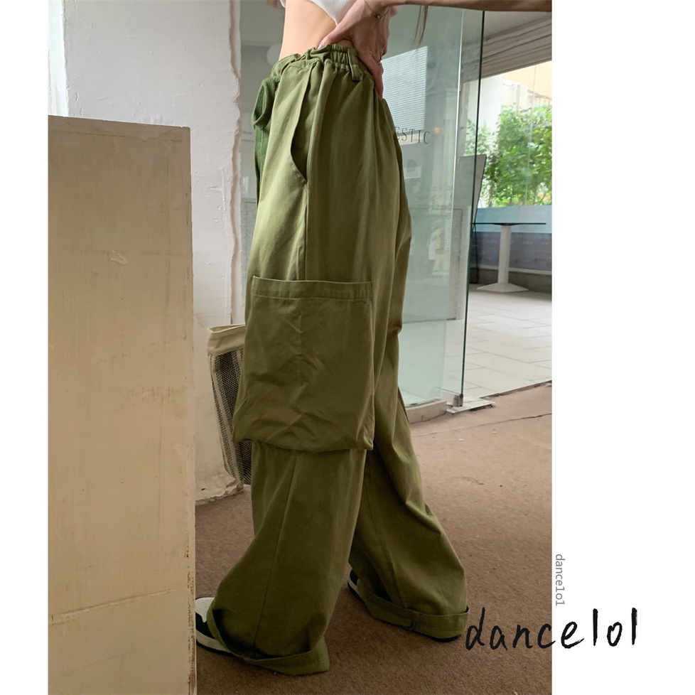 Quần Dài Ống Rộng Phối Dây Phong Cách Punk Retro dance1o1- Dành Cho Nữ