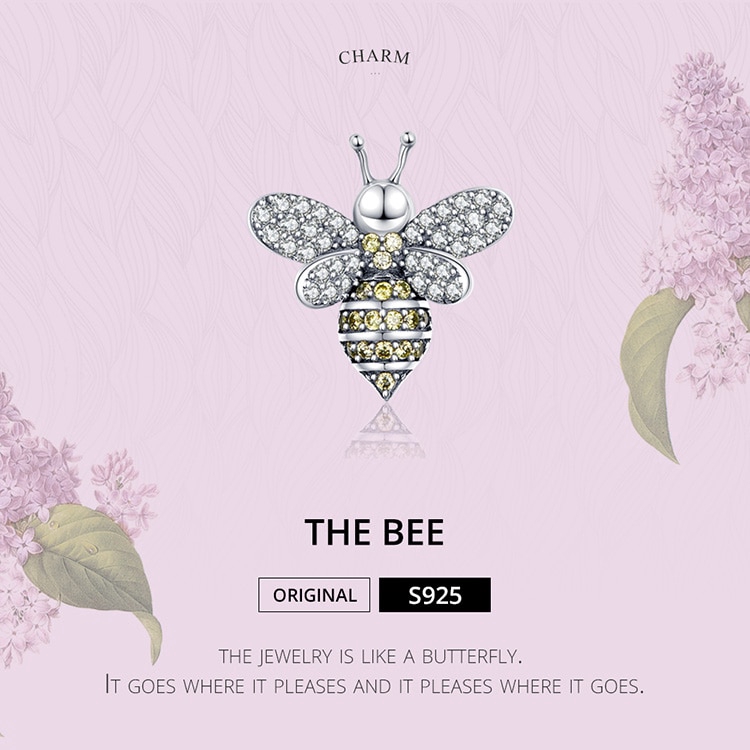 Mặt Charm Bamoer 9254 Bạc Hình Con Ong Thời Trang Cho Nữ