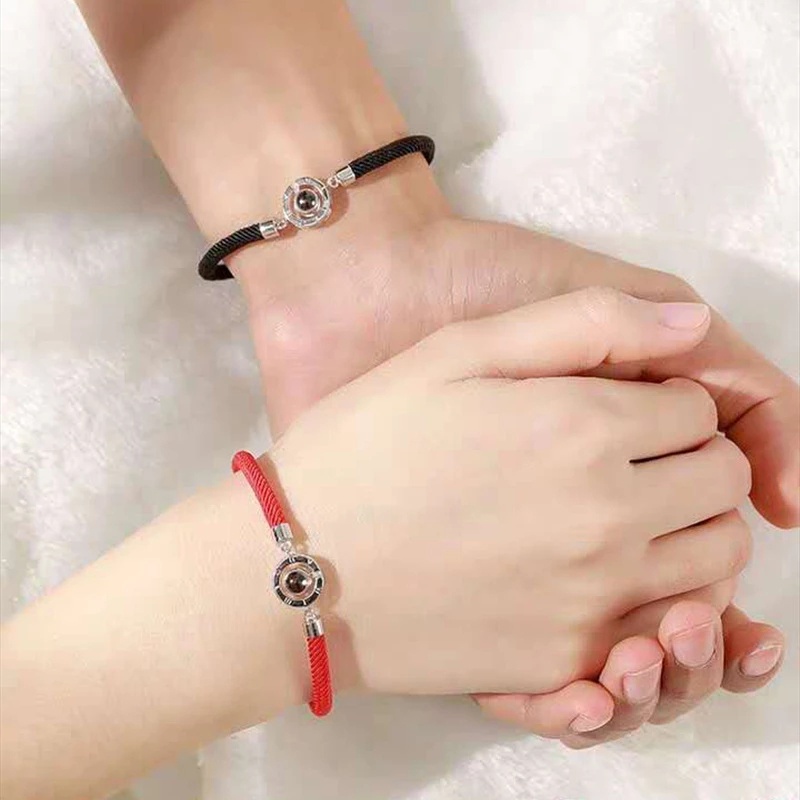 [Bán Chạy] [Vòng Tay Dây Bện Mặt Hình Chữ I Love You &quot;100 Ngôn Ngữ Phong Cách Bohemian Hàn Quốc Cho Cặp Đôi] [Trang Sức Nam Nữ]