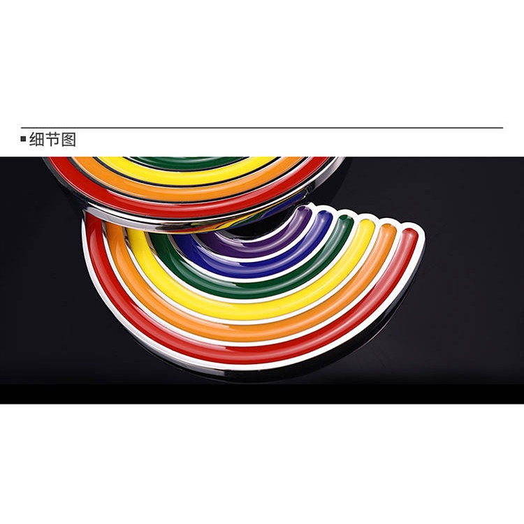 Rainbow Car Logo Car Personality Metal Modification Car Body Sticker Rear Car Badge Electric Car Motorcycle Decorative Sticker Fuel Tank Stickers qjVu