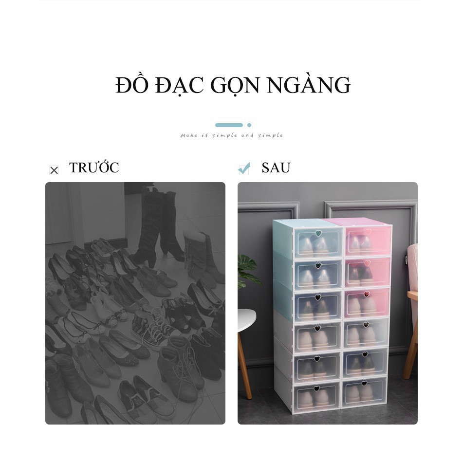 Hộp Đựng Giày Nắp Nhựa Cứng Trong Suốt - Chịu Lực 4kg -YOKO