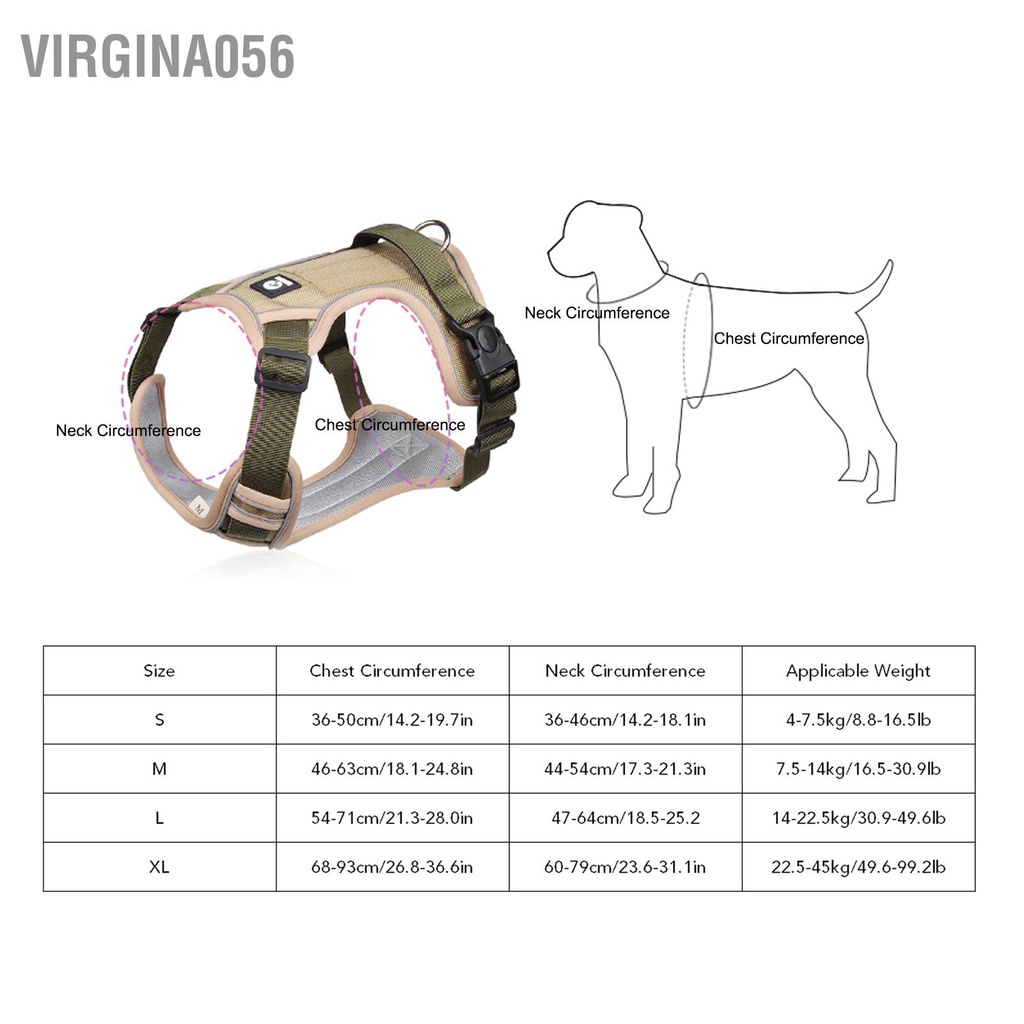 Có thể bán buôn Đai Dắt Chó Phản Quang Thoáng Khí Chống Thoáng Khí Thoải Mái Có Thể Điều Chỉnh Cho Chó Lớn virgina056 Hàng giao ngay