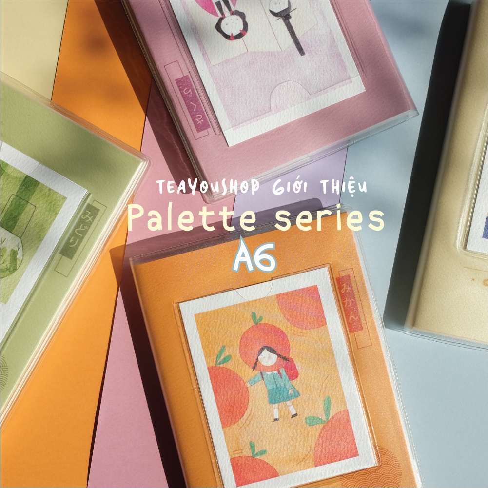 Sổ bìa nhựa Palette series A6  6 màu bìa- 2 kích thước - 4 loại ruột -16 postcards đi kèm