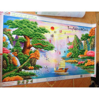 Tranh đính đá đồng hồ
